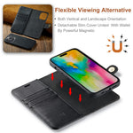DG.MING for iPhone 16 Pro Case Detachable Split Leather Phone Cover