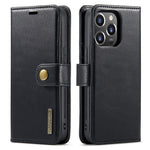 DG.MING for iPhone 16 Pro Case Detachable Split Leather Phone Cover