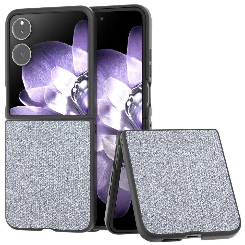 Xiaomi Mix Flip 5G-skal med strassstruktur i läder + PC-fodral