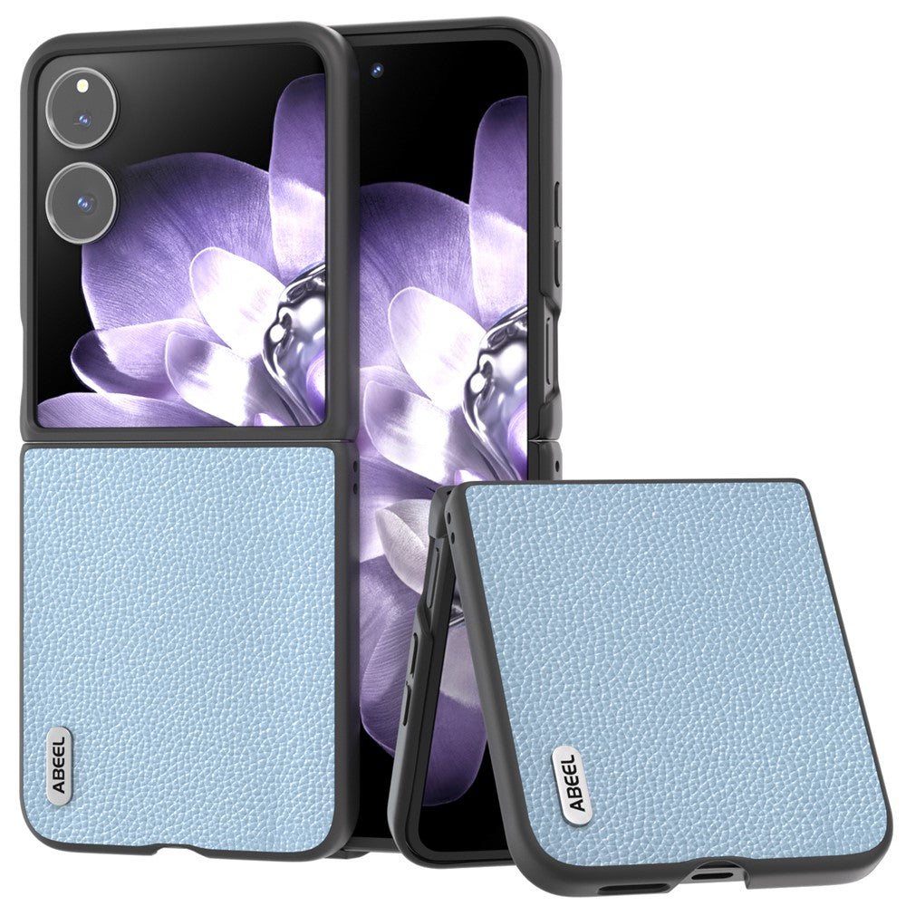 ABEEL För Xiaomi Mix Flip 5G Skal Litchi Textur Äkta Koläder + PC mobilskal