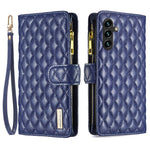 BINFEN COLOR BF Style-15 För Samsung Galaxy A16 5G / A16 4G Läderfodral Blixtlåsficka Rombiskt mobilfodral