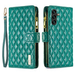 BINFEN COLOR BF Style-15 För Samsung Galaxy A16 5G / A16 4G Läderfodral Blixtlåsficka Rombiskt mobilfodral