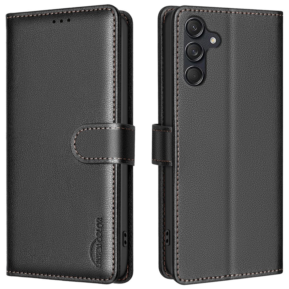 BINFEN COLOR BF32 til Samsung Galaxy A16 5G / A16 4G Læderetui Pung RFID-blokerende Telefoncover