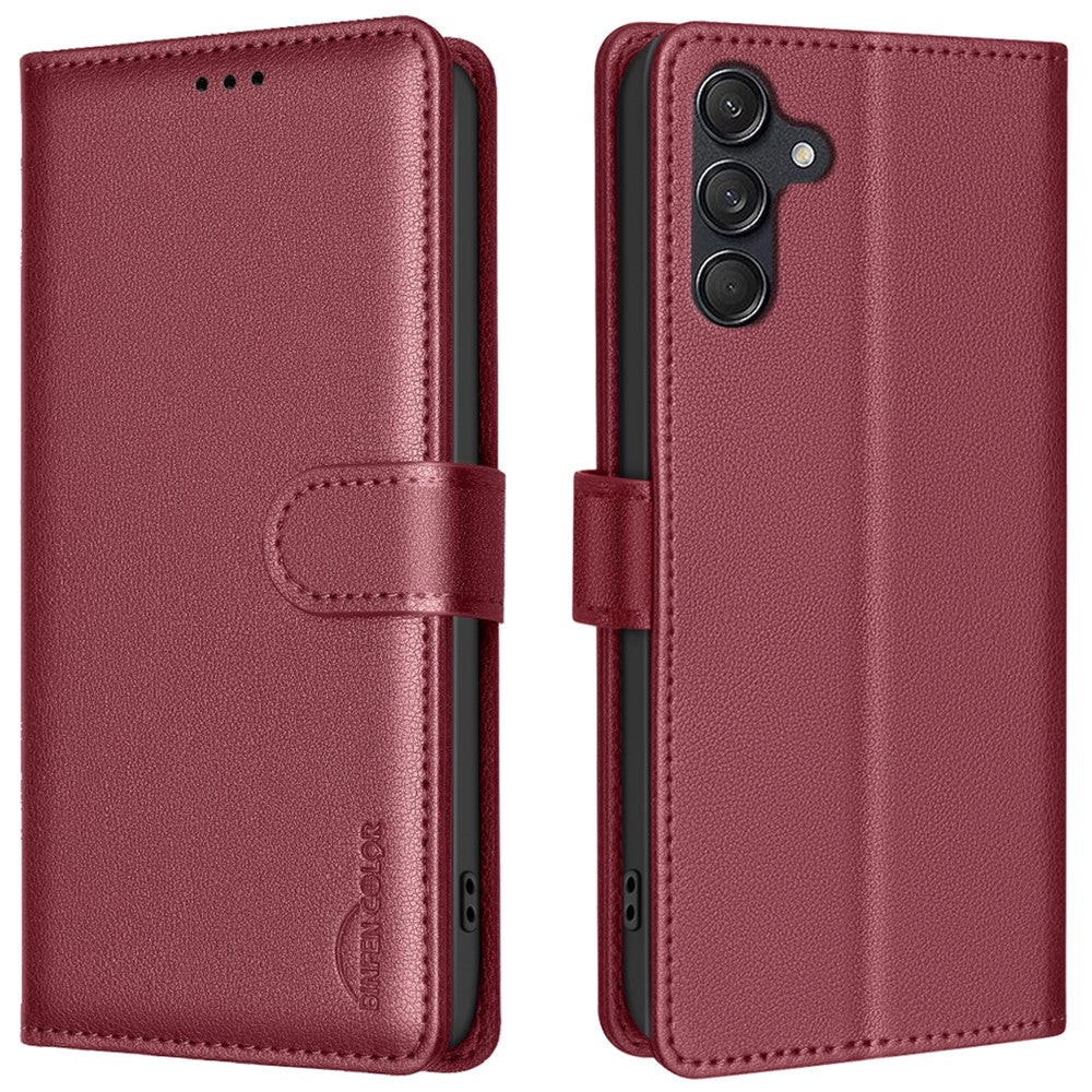 BINFEN COLOR BF32 til Samsung Galaxy A16 5G / A16 4G Læderetui Pung RFID-blokerende Telefoncover