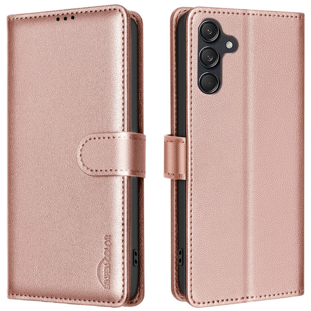 BINFEN COLOR BF32 til Samsung Galaxy A16 5G / A16 4G Læderetui Pung RFID-blokerende Telefoncover