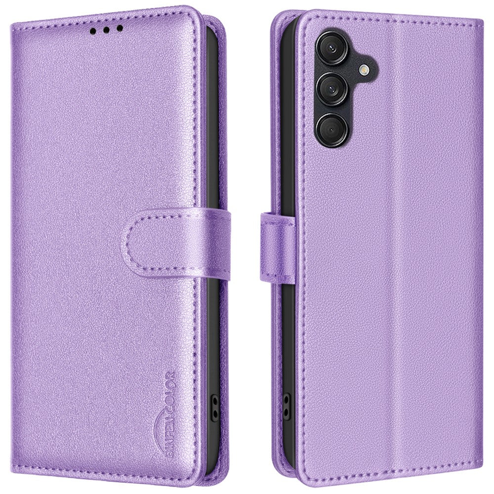 BINFEN COLOR BF32 til Samsung Galaxy A16 5G / A16 4G Læderetui Pung RFID-blokerende Telefoncover