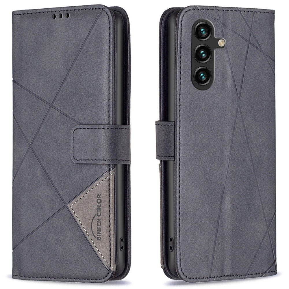 BINFEN COLOR til Samsung Galaxy A16 5G / A16 4G Telefoncovers Pung Stand Geometrisk Prægning Læder Cover