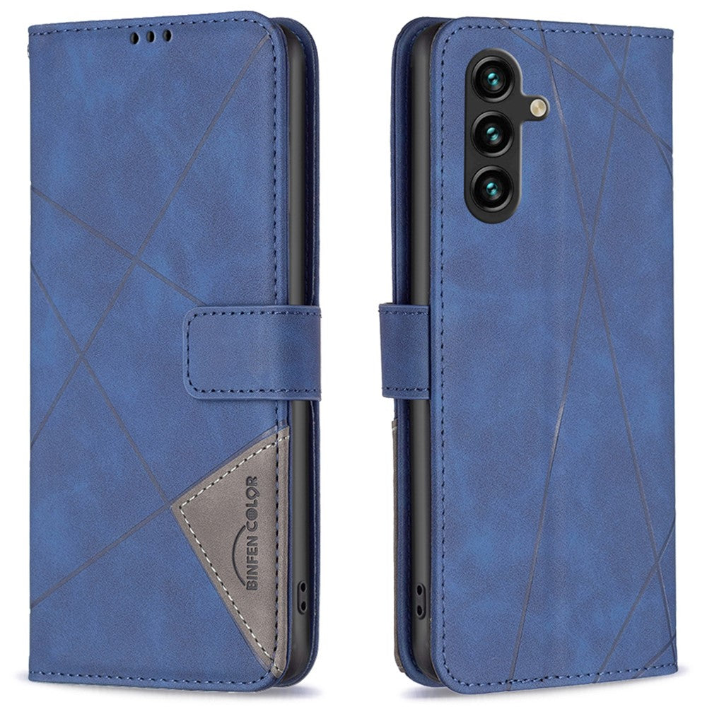 BINFEN COLOR til Samsung Galaxy A16 5G / A16 4G Telefoncovers Pung Stand Geometrisk Prægning Læder Cover