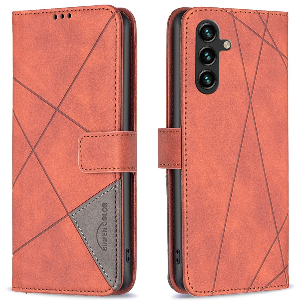 BINFEN COLOR til Samsung Galaxy A16 5G / A16 4G Telefoncovers Pung Stand Geometrisk Prægning Læder Cover