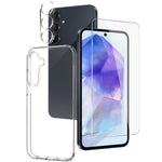 NORTHJO til Samsung Galaxy A55 5G TPU Cover Sæt med Skærmbeskytter og Linsefilm