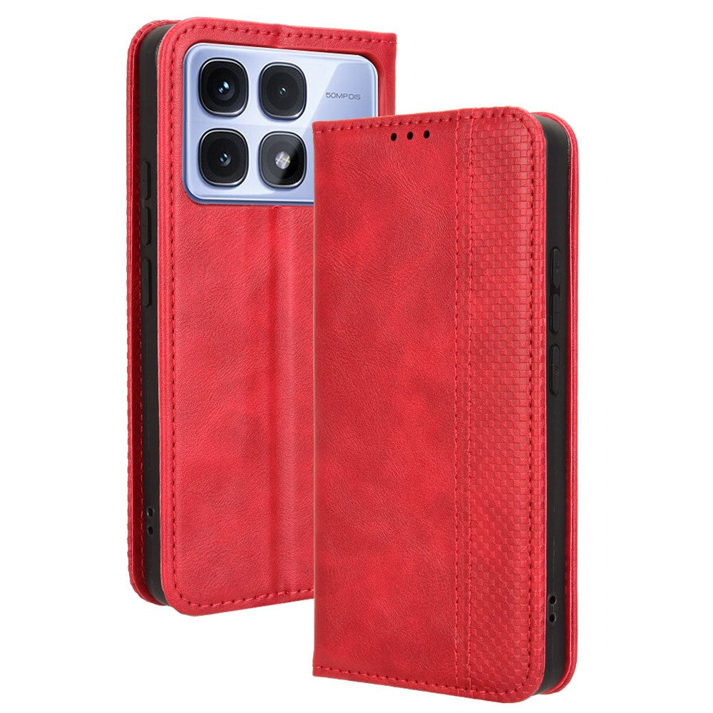 For Xiaomi Redmi K70 Ultra Cell Phone Case Retro PU Leather Wallet Phone Stand Cover