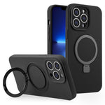 iPhone 13 Pro Max-skal Magnetiskt stativ Flexibelt flytande silikonmobilskal