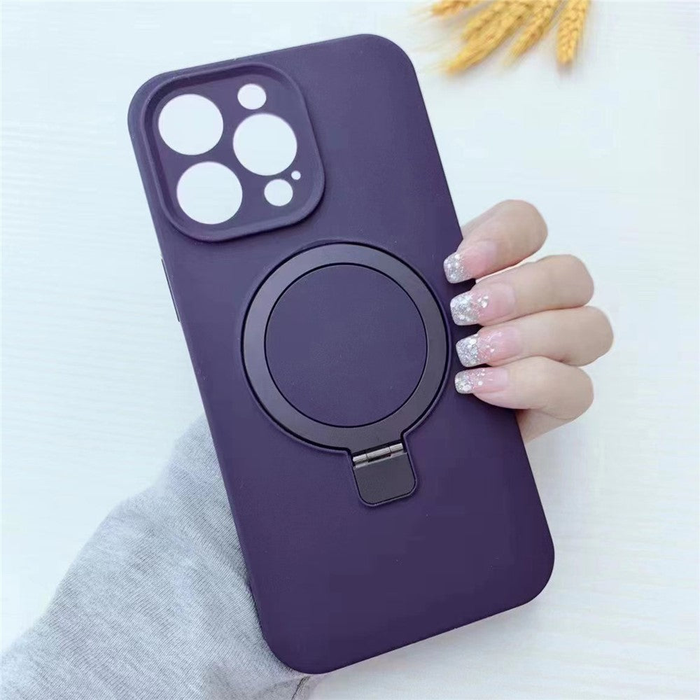 iPhone 13 Pro Max-skal Magnetiskt stativ Flexibelt flytande silikonmobilskal