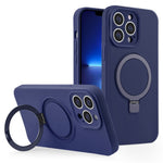 iPhone 13 Pro Max-skal Magnetiskt stativ Flexibelt flytande silikonmobilskal