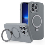 iPhone 13 Pro Max-skal Magnetiskt stativ Flexibelt flytande silikonmobilskal