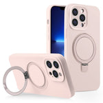 iPhone 13 Pro Max-skal Magnetiskt stativ Flexibelt flytande silikonmobilskal