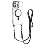 Til iPhone 14 Pro etui, kompatibel med MagSafe PC+TPU cover med lang snor