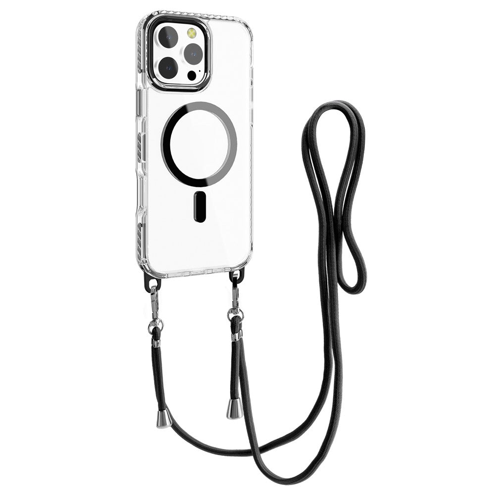 Til iPhone 14 Pro etui, kompatibel med MagSafe PC+TPU cover med lang snor