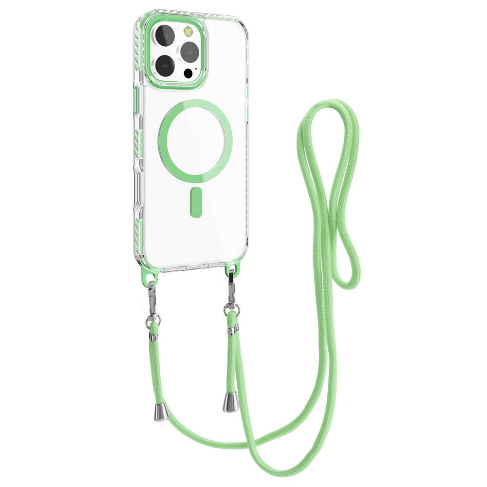 Til iPhone 14 Pro etui, kompatibel med MagSafe PC+TPU cover med lang snor