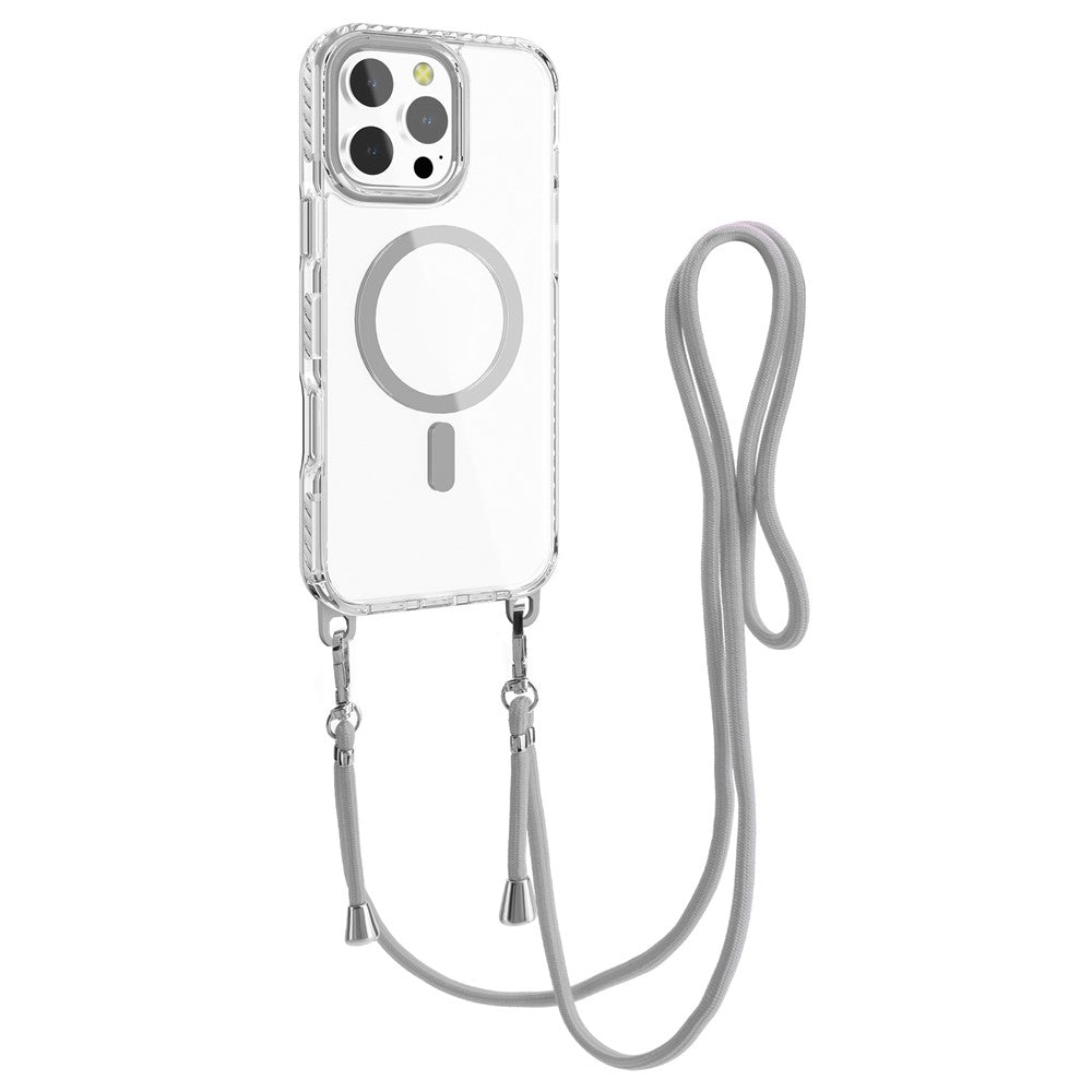 Til iPhone 14 Pro etui, kompatibel med MagSafe PC+TPU cover med lang snor