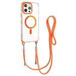 Til iPhone 14 Pro etui, kompatibel med MagSafe PC+TPU cover med lang snor