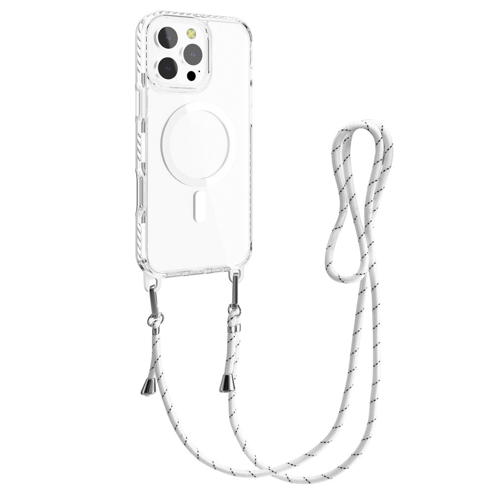 Til iPhone 14 Pro etui, kompatibel med MagSafe PC+TPU cover med lang snor