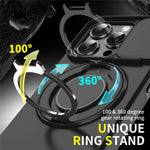 For iPhone 14 Pro Max Magnetic Phone Case Slide Lens Protection Ring Kickstand TPU+PC Cover