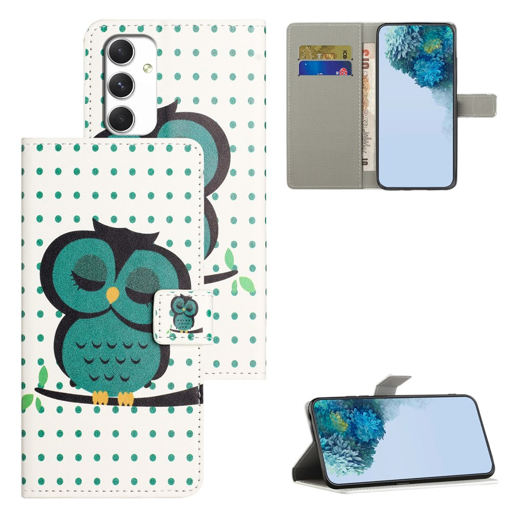 Til Samsung Galaxy A16 5G / A16 4G Cover med Mønstertryk, PU-læder Pung Telefoncover