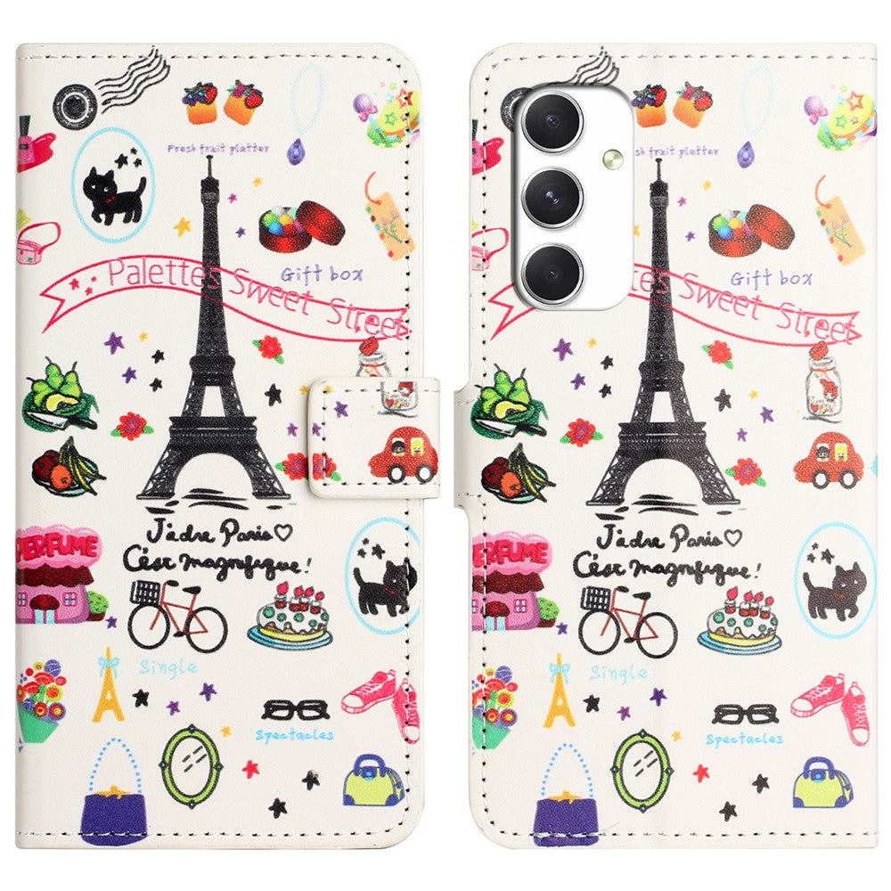 Til Samsung Galaxy A16 5G / A16 4G Cover med Mønstertryk, PU-læder Pung Telefoncover