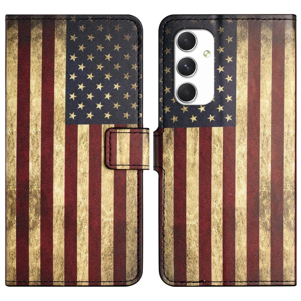 Til Samsung Galaxy A16 5G / A16 4G Cover med Mønstertryk, PU-læder Pung Telefoncover