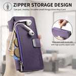 CASENEO MW-02 cover til Samsung Galaxy S24 Ultra med lynlåslomme, PU-læder, stativ og mobilcover
