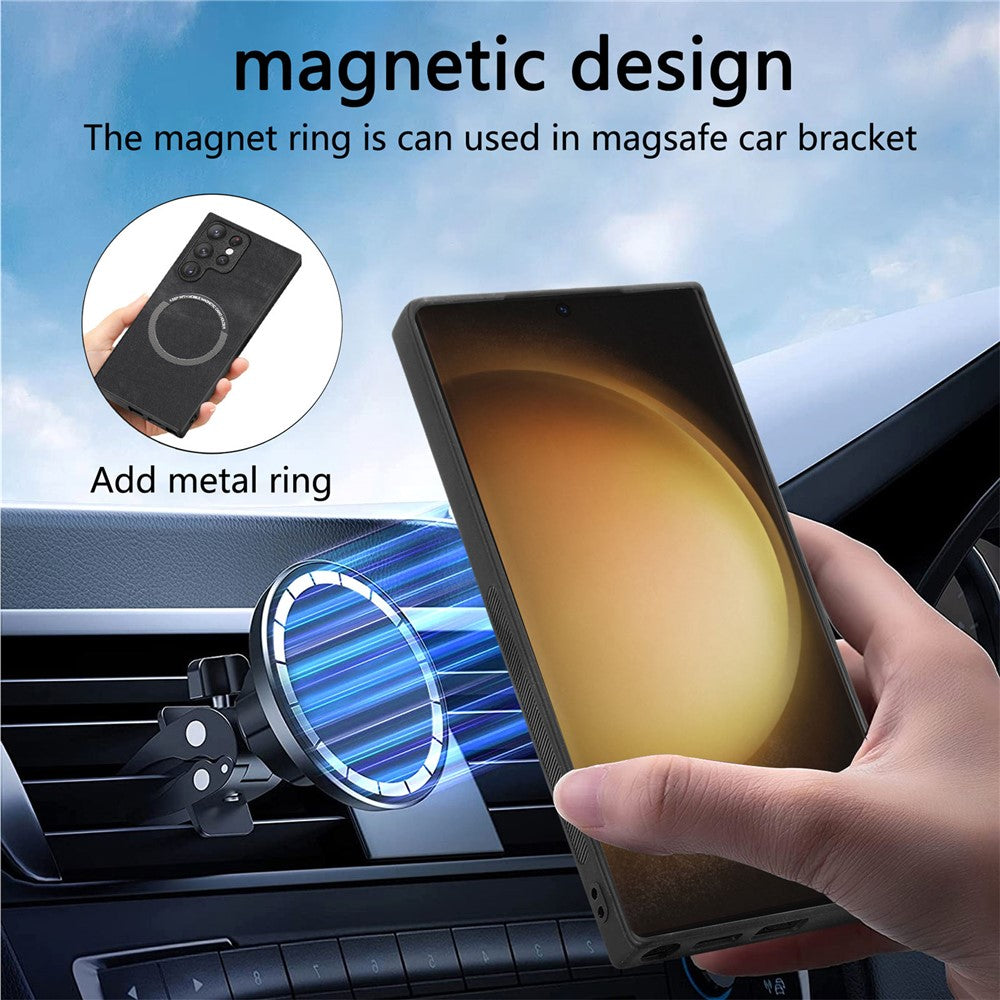 For Samsung Galaxy S23 Ultra Magnetisk Cover CASENEO Aftageligt Læder Telefon Pung Cover