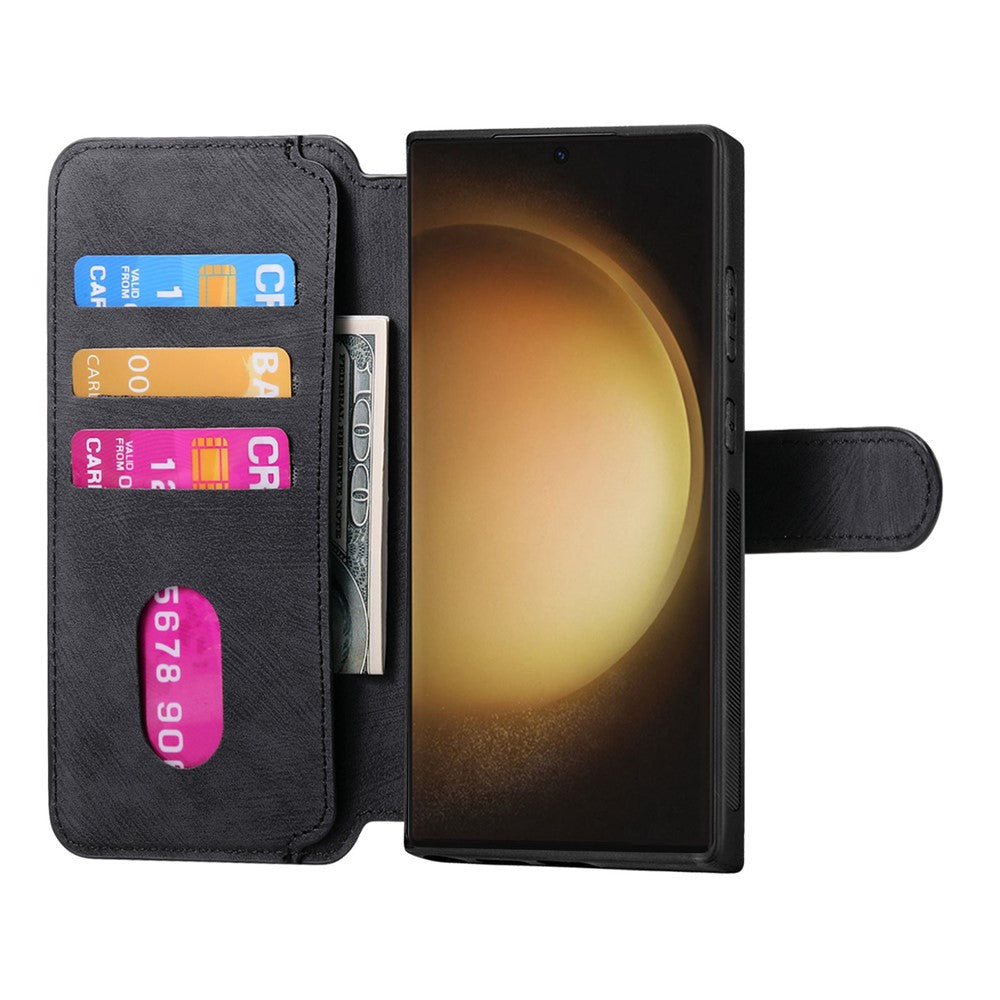 For Samsung Galaxy S23 Ultra Magnetisk Cover CASENEO Aftageligt Læder Telefon Pung Cover