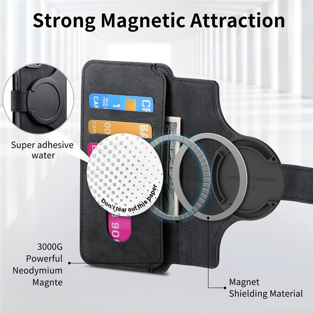 For Samsung Galaxy S23 Ultra Magnetisk Cover CASENEO Aftageligt Læder Telefon Pung Cover