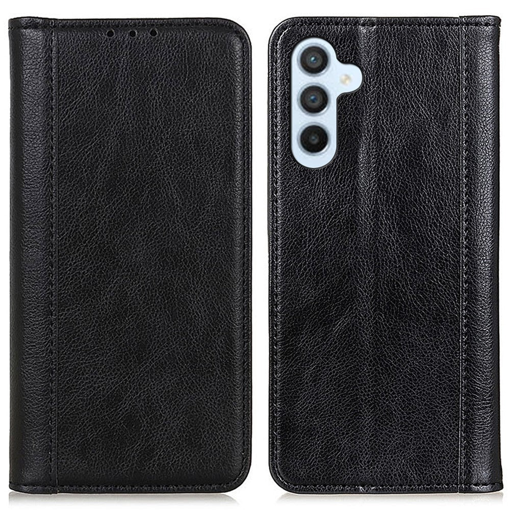 For Samsung Galaxy M35 5G Stand Case Split Leather Litchi Texture Wallet Phone Cover