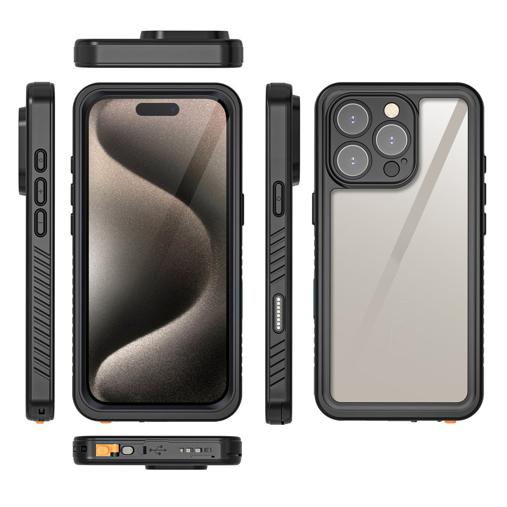 REDPEPPER FS-serien til iPhone 16 Pro Max telefoncover IP68 Vandtæt telefoncover med klar bagside