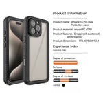 REDPEPPER FS-serien til iPhone 16 Pro Max telefoncover IP68 Vandtæt telefoncover med klar bagside