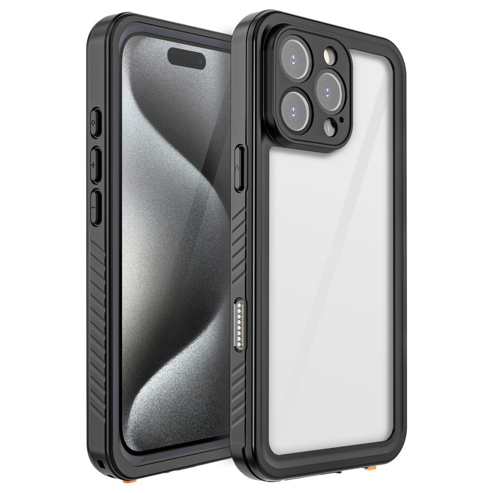 REDPEPPER FS-serien för iPhone 16 Pro, IP68 vattentätt, genomskinligt bakpanelsfodral