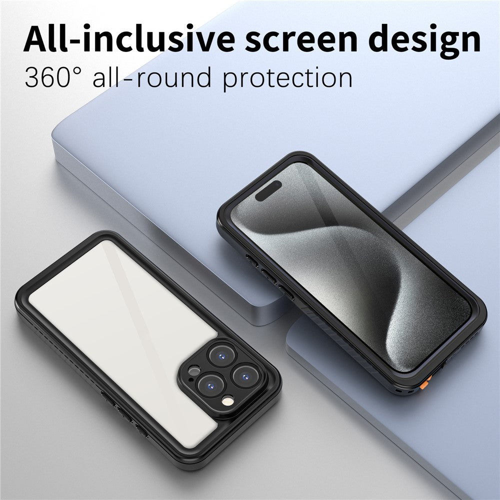 REDPEPPER FS-serien för iPhone 16 Pro, IP68 vattentätt, genomskinligt bakpanelsfodral