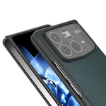 ABEEL For Xiaomi Mix Fold 4 5G Case Genuine Cow Leather PC Phone Cover Black Edge