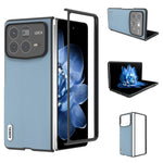 ABEEL For Xiaomi Mix Fold 4 5G Case Genuine Cow Leather PC Phone Cover Black Edge