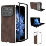 Skyddsskal för Xiaomi Mix Fold 4 5G med svart kant och PU+PC-fodral