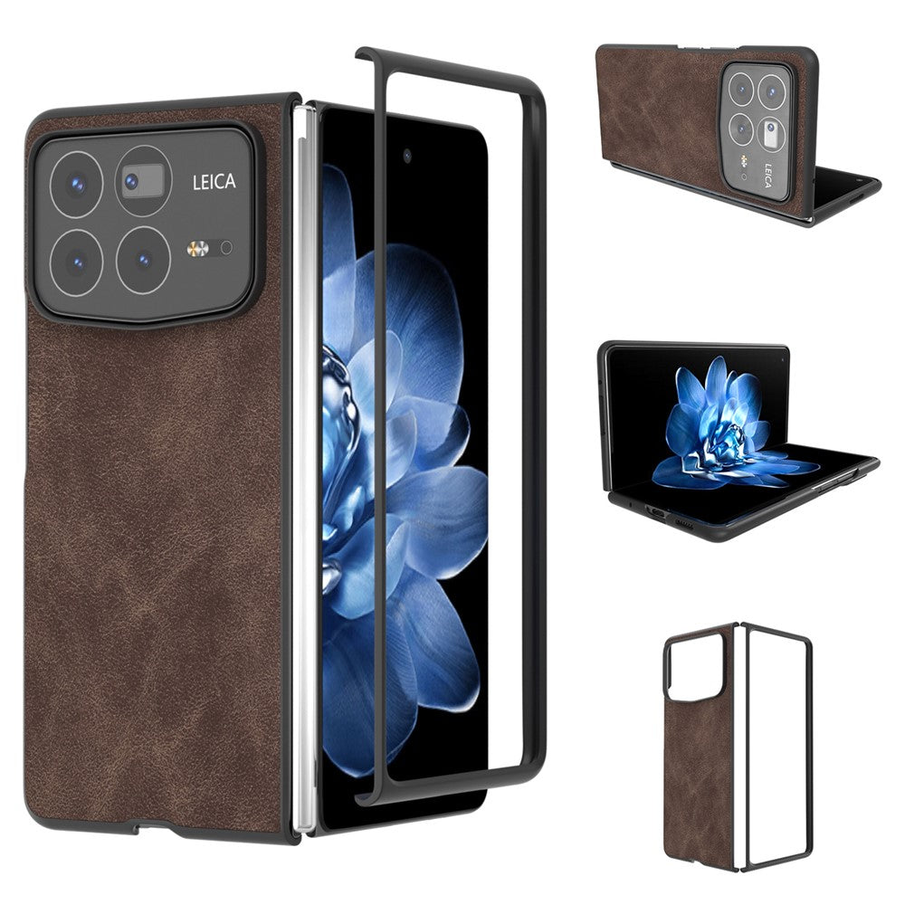 Skyddsskal för Xiaomi Mix Fold 4 5G med svart kant och PU+PC-fodral