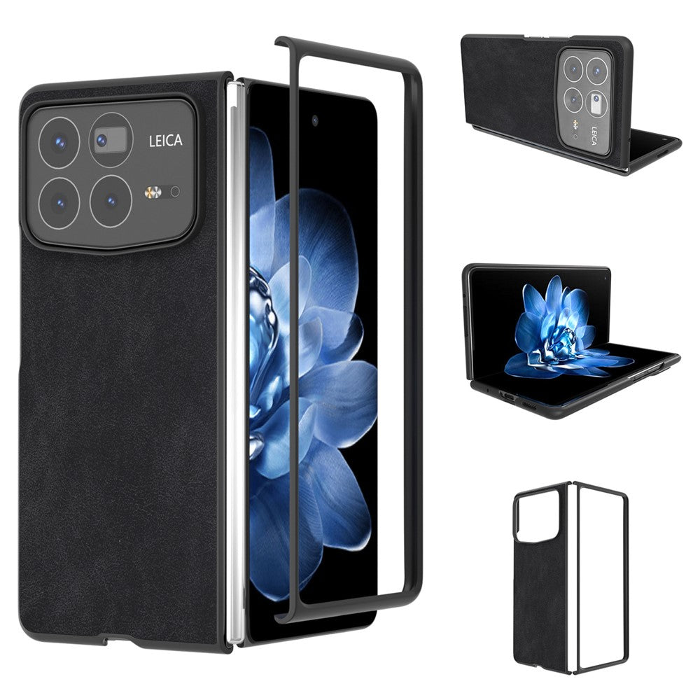 Skyddsskal för Xiaomi Mix Fold 4 5G med svart kant och PU+PC-fodral