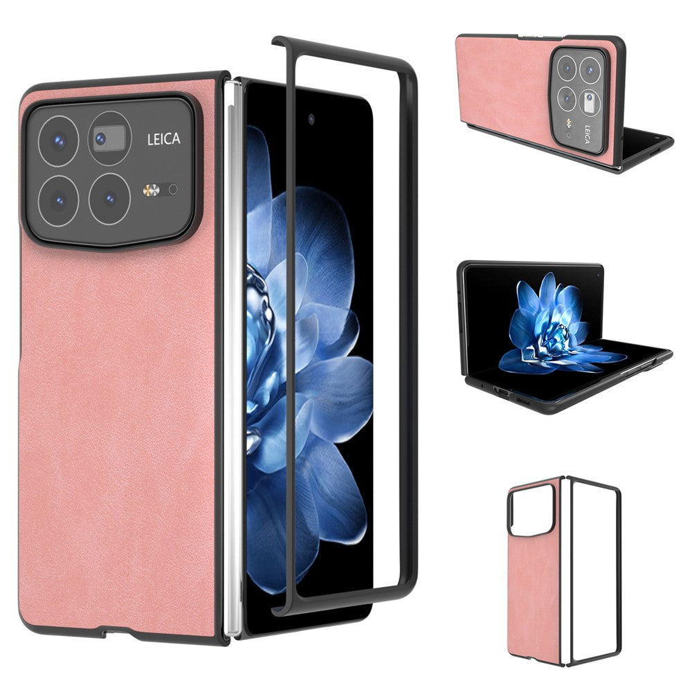 Skyddsskal för Xiaomi Mix Fold 4 5G med svart kant och PU+PC-fodral