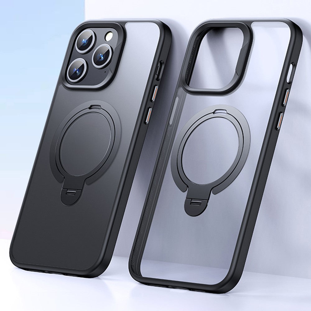 For iPhone 12 Pro  /  iPhone 12 Phone Case Kickstand Matte Back Cover Compatible with MagSafe