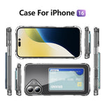 For iPhone 16 Shockproof Case TPU Phone Cover with Card Holder