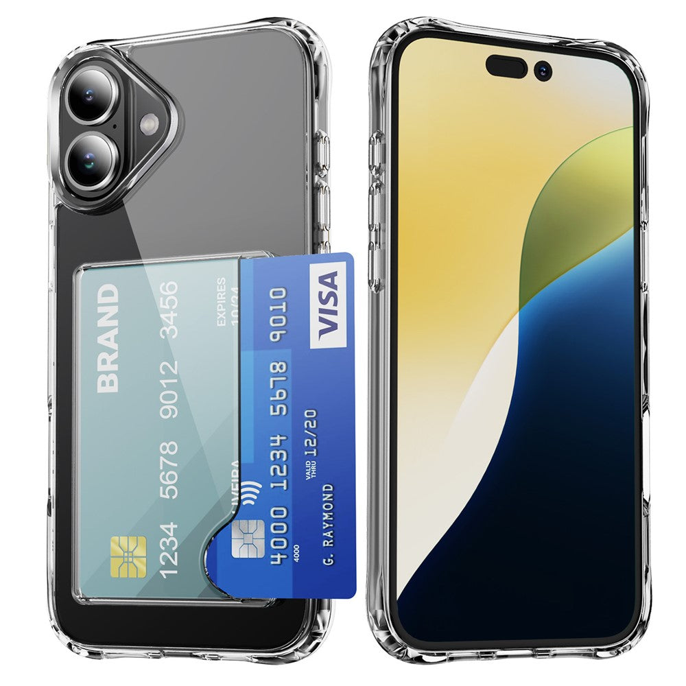 Til iPhone 16 Plus TPU-cover Stødsikkert telefoncover med kortholder