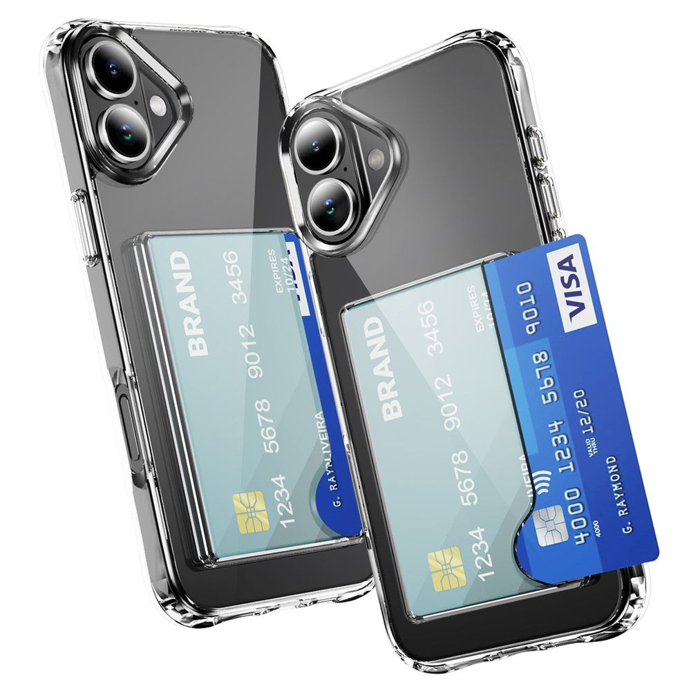 Til iPhone 16 Plus TPU-cover Stødsikkert telefoncover med kortholder