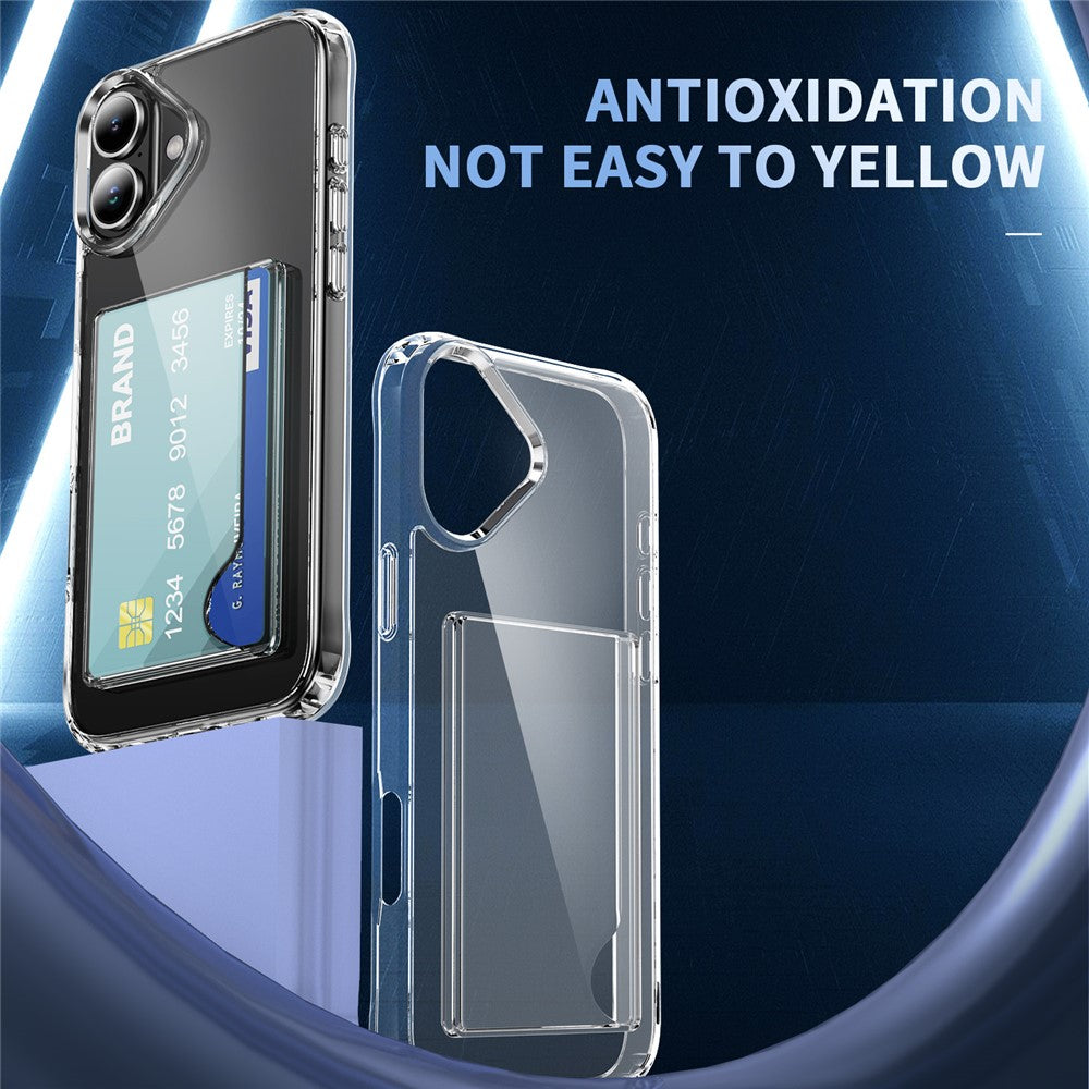 Til iPhone 16 Plus TPU-cover Stødsikkert telefoncover med kortholder